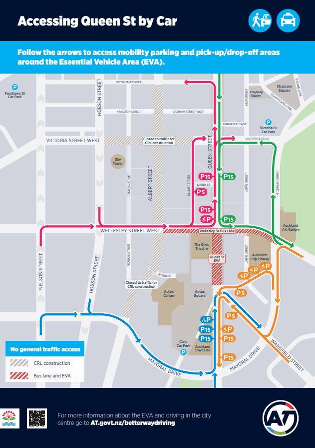 Accessing The City Centre A Guide To Driving Your Personal Vehicle Accessing Queen Street Route Map.JPG
